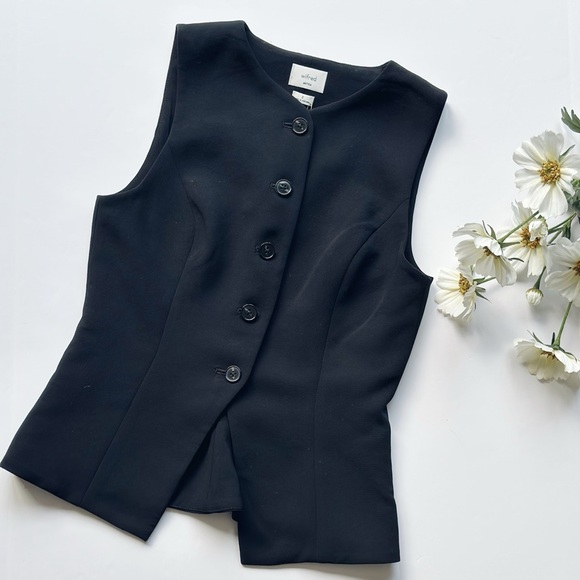NEW Aritzia Wilfred Regal Vest (Re)ssential Black - Picture 10 of 13